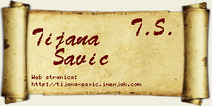 Tijana Savić vizit kartica